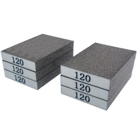 Tonmp 6 PCS 120 Grit Hand Sanding Blocks Set - Fine Sander Sponge, Wet and Dry Dual-use Sanding Sponges, Washable and Reusable, Ideal for Wood Metal Wall Polish