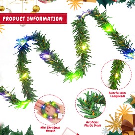 Mini Christmas Wreath, Miniature Christmas Wreath, Miniature Christmas Wreaths with Fairy Lights, Miniature, Mini Christmas Decoration Wreath, Dollhouse Christmas Wreath for Dollhouse Decoration,