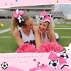 TELAIN Black Hair Bow Pink Bow for Football and Cheerleading,