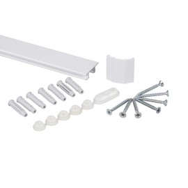 STAS Cliprail Max Picture Hanging System Set White - Rail System for Art and Pictures Without Nails - Mirror Track System - Covers 6.56ft (200 cm) of Wall Space + Installation Kit