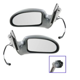 Driver & Passenger Side Mirror Set Power without Heat Compatible with 2000-2007 Ford Focus FO1320180 FO1321180