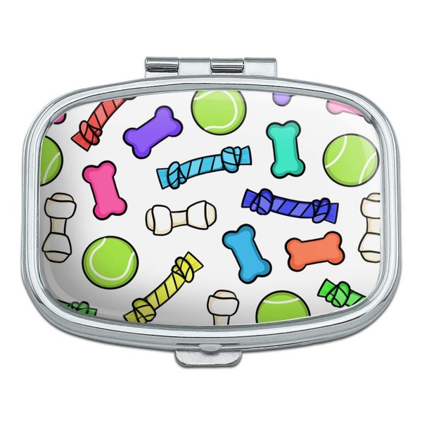 Doggie Chew Toys Bone Rope Tennis Ball Pattern Rectangle Pill