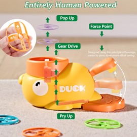 COUOMOXA Outdoor Toys Games for Kids: Stomp Launcher Flying Spinner Disc Chasing Activities - Family Backyard Games Outside toys for kids ages 3-5 4–8 Years Old Boys Girls Toddlers Birthday Gift