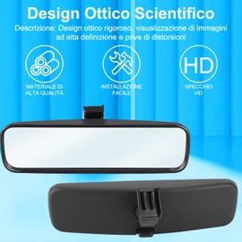 WODHMIEY Innenrückspiegel, 814842 verstellbarer abnehmbarer Autospiegel, Innenrückspiegel, blendfrei, drehbar, geeignet für 107/206/106, geeignet für C1