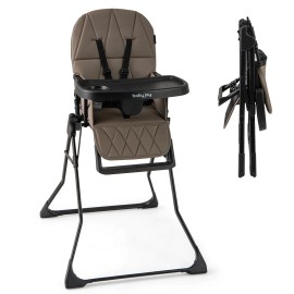 Babyjoy Foldable High Chair Easy Clean Compact Highchair with Removable Adjustable Tray