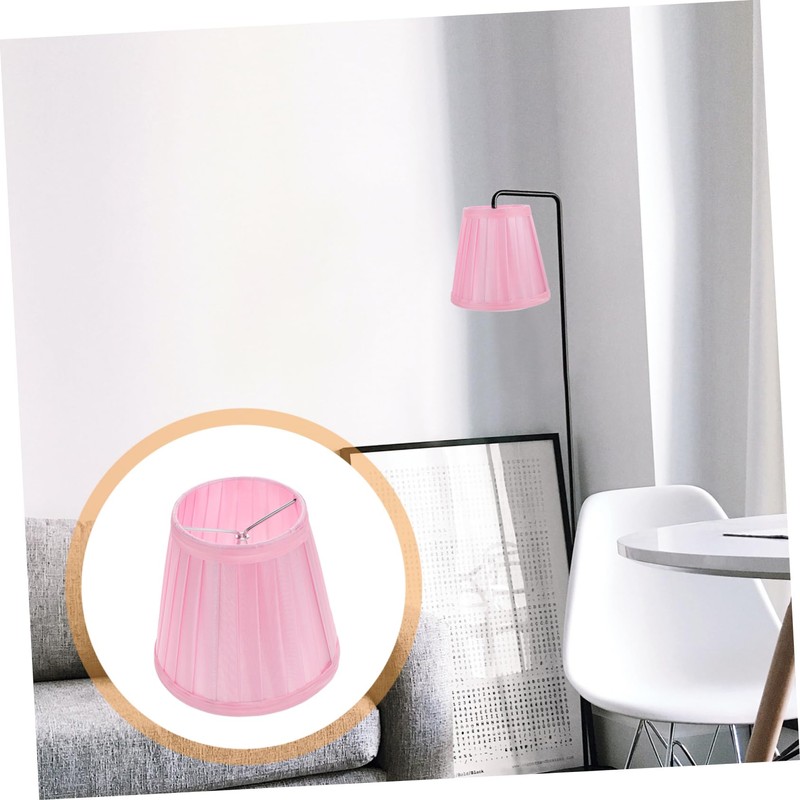 Small Pink Cloth Lamp Shade E27 Light Cover for Indoor