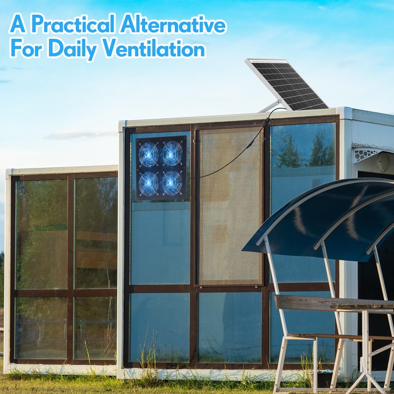 Solar Powered Fan 11.8" Greenhouse Exhaust Fan Solar 4 Fan