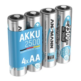 Ansmann Max E Plus AA 2500 mah Low Self-Discharge Rechargeable Batteries 4pk