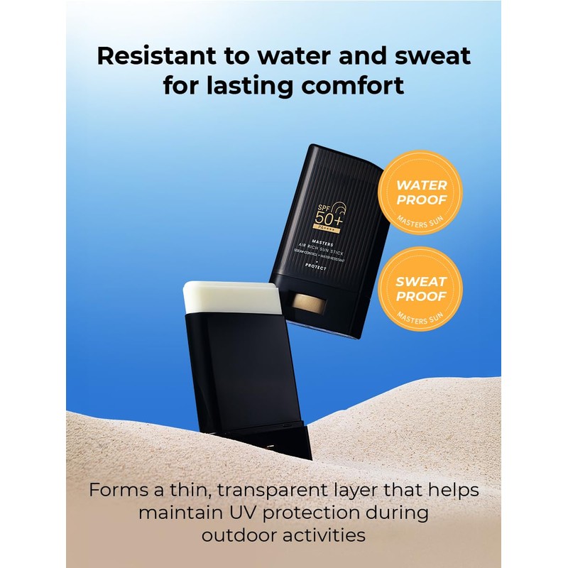 Masters Air Rich Sun Stick SPF50+ PA++++ 14g, Lightweight, Non-Greasy