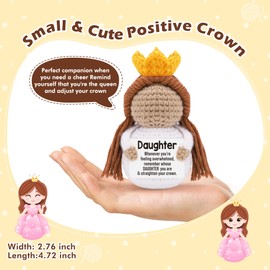 Mini Funny Positive Crown Daughter Gifts from Mom Dad, Graduation Birthday Mothers Day Christmas Easter Basket Stuffers for Year Old Little Kids Teens Adults Bonus Daughter in Law from Mother Father