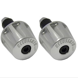 Pair of Accossato Handlebar Weights Silver for Handlebars with Inner Hole from 12 mm to 20 mm for Kawasaki Zx10r 2011 to 2016 (CC 1000)