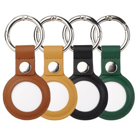 KIKIGOAL Funda para Airtag, Paquete de 4 Soportes para Airtag, Antipérdida para Llavero para AirTag, Funda Protectora de Piel para Airtags para Niño, Mascota, Llaves, Maleta, Mochila