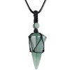 mookaitedecor Natural Green Aventurine Crystal Point Pendant Necklace for Women