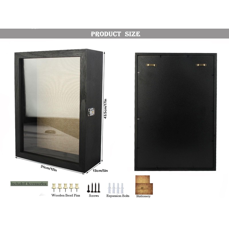 JJWLWEI 12x17 Extra Deep Shadow Box, Large Shadow Boxes Display