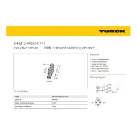 Bi4-m12-rp6x-h1141 Sensor Inductivo Turck Pnp Nc M12