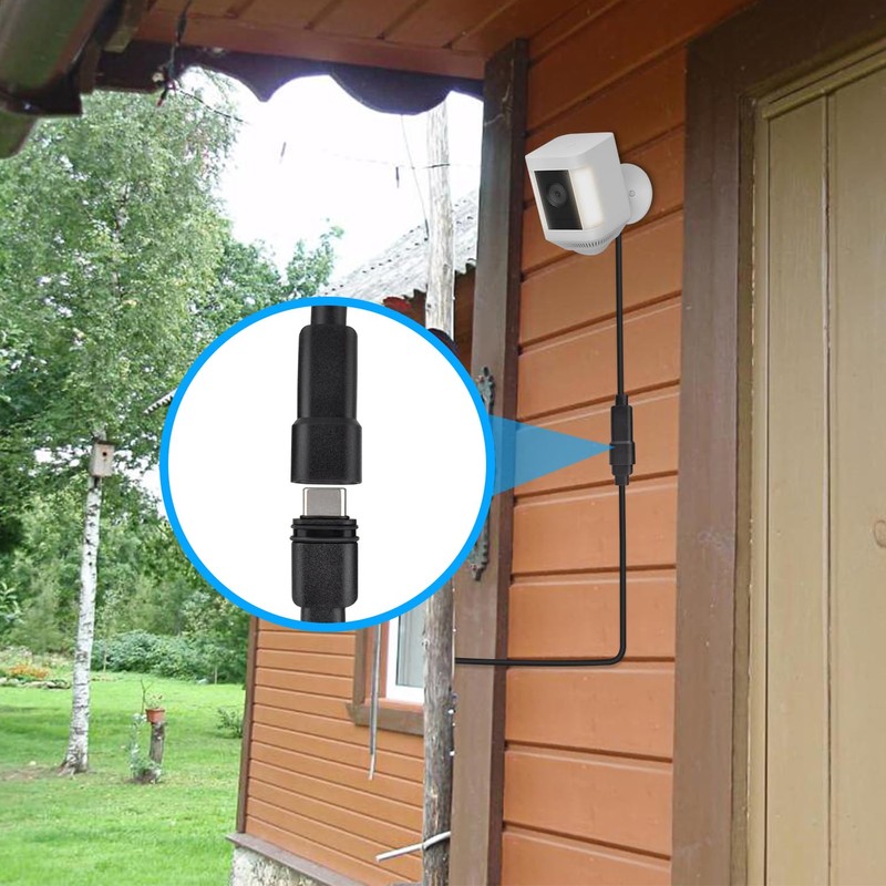 Prestantious Extension Cable Works for Ring USB-C Solar Panel, only