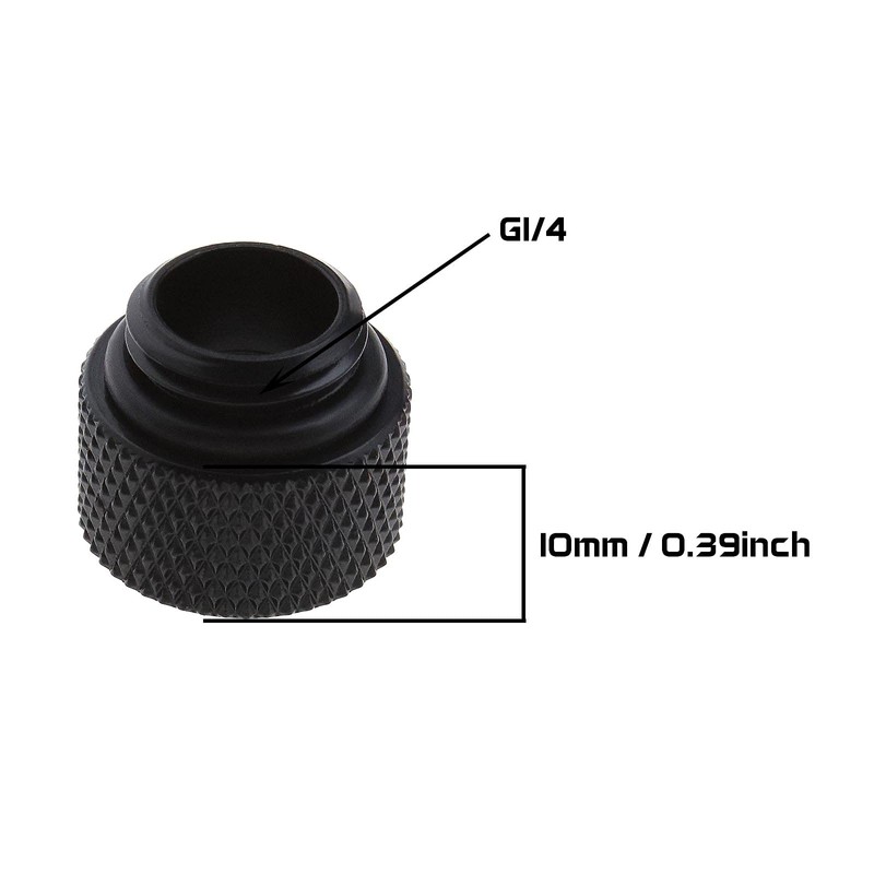 YINETTECH 4pcs G1/4 10mm Brass Water Cooling Extension Adapter with