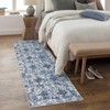 Lahome Moroccan Floral Washable Hallway Runner Rug, 2x6 Blue Kitchen