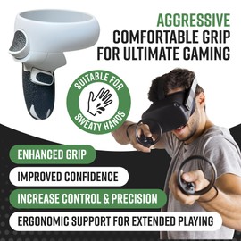 Dragon Grips Oculus Quest 2 Controller Grips, 2 Pcs Black Textured Non-Slip Rubber for VR Oculus Quest 2 Controller Grips, Sweat Resistant to Enhance Gaming Control, Made in USA, 1pk