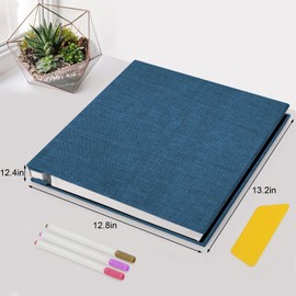 Zesthouse Large 18In Photo Album Self Adhesive 60 Pages, Scrapbook Albums with Sticky Page Holds 10x12 & 8x10 & 5X7 & 4x6 Pictures, DIY Photo Book Ideal Gift for Family Wedding Baby