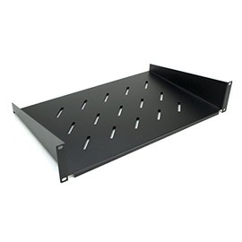 Networx Vented 2U Universal Rack Shelf for 19" Equipment Rack - 12 Inches Deep, Single Sided, High-Strength 1.2mm SPCC Cold-Rolled Steel, 44 Pound Capacity