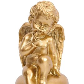 2pcs Resin Angel Statue Angel Figurines Praying Angel Ornaments for Wedding Birthday Party Desktop Decoration - Golden