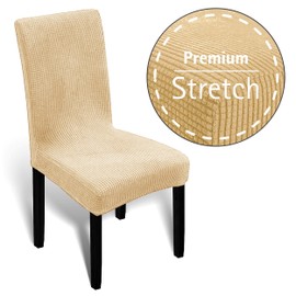 Melody Chair Cover, Chair Protector, Swing Chair Cover, Soft Elastic Material, Universal Size for Dining Room and Swing Chairs (Cream, Pack of 2)