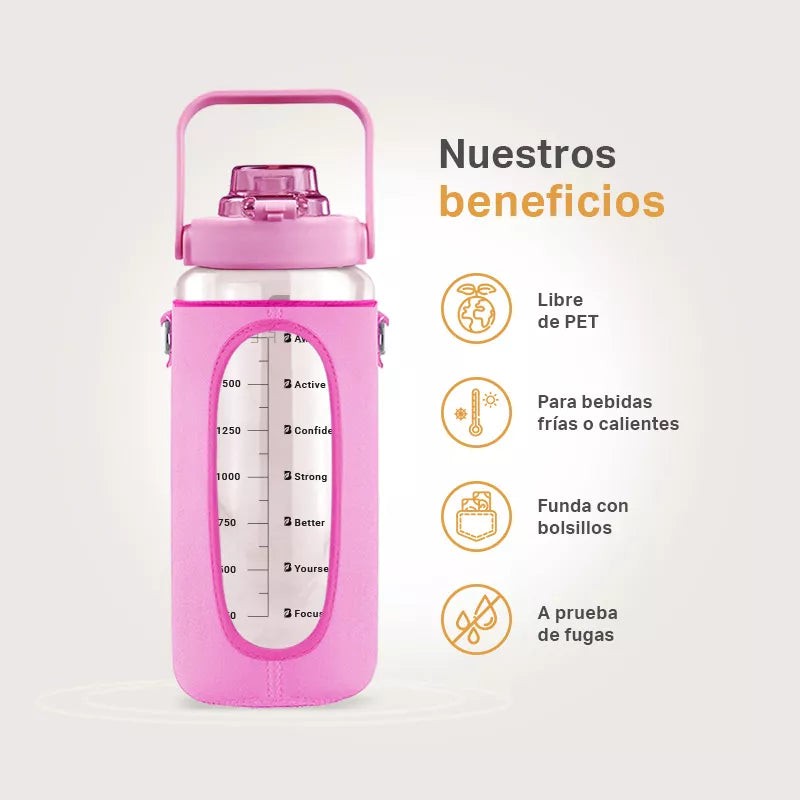 Botella Motivacional | Rosa 2 L