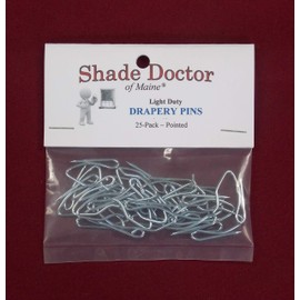 Shade Doctor of Maine 1 inch Light Duty Pointed Drapery PINS for Sheers and Lace Curtains from (25)