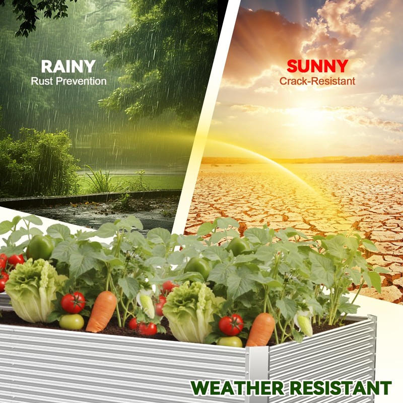 OZMSHF 2 Pack Tall 8FT Raised Beds for Gardening, Corrugated