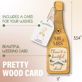 STOFINITY Wood Wedding Card Money Holder - Congratulations Wedding Money Cards For Bride And Groom, Unique Marriage Gifts For Couple, Congrats On Marriage Day For Son Daughter