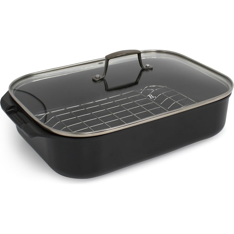 Blu. Cookware Roasting Pan with Lid and Roasting Rack, Non-Toxic,
