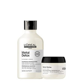 L'Oréal Professionnel Metal Detox | Kit anti-metales shampoo 300ml + mascarilla travel size 75ml | Previene el quiebre y preserva el color | Libre de 