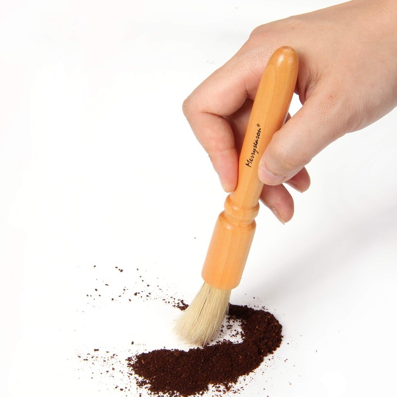 Coffee Grinder Cleaning Brush, Wood Handle & Natural Bristles Wood