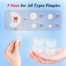 ACOTYE Pimple Patch Pimple Patches 121 Pieces 5 Sizes with Salicylic Acid and Tea Tree Oil, for Large Impurities, Hydrocolloid Plasters for Face, Chin or Back