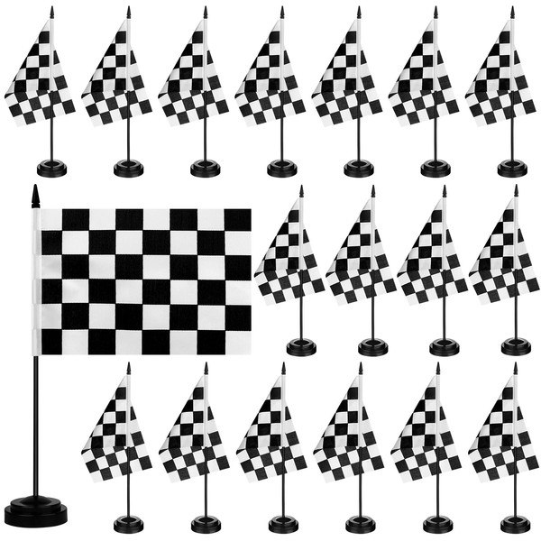20 Pack Racing Checkered Flags Black and White Checkered Racing