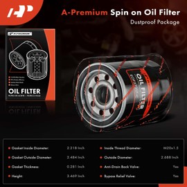 A-Premium 12-PC 10K Miles Protection Spin On Oil Filter Compatible with Ford & Honda & Nissan & Hyundai & Subaru & Dodge & Mazda & Chrysler & Acura & Mitsubishi & Infiniti & Suzuki & Plymouth