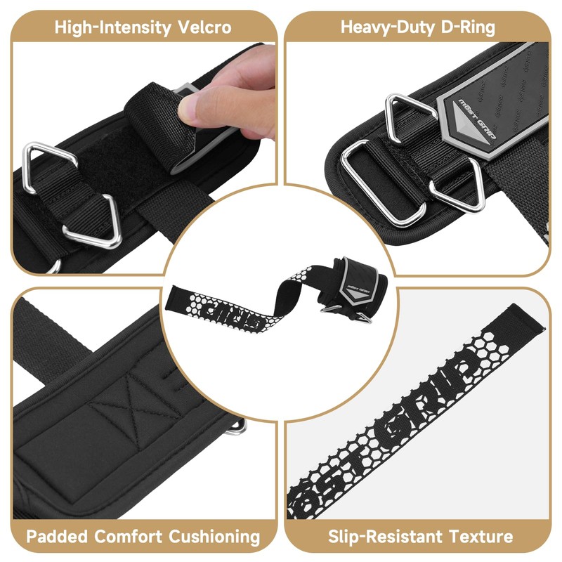 MOST GRIP Drip Glue Non-Slip Wrist Straps for Weightlifting, 2-in-1