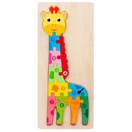 Beyond Happy Educational Kids Giraffe Numbers Puzzle, Wooden Kids Toy, Help Kids Learn to Count