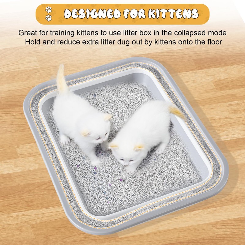 Maohegou Senior Cat Litter Box, Three Legged Arthritic Open Low