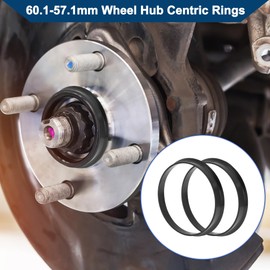 Hihaha Car Wheel Hub Centric Rings Wheels Center Shaft Shock Absorbing Hubrings Durable Polycarbonate OD 60.1mm to ID 57.1mm 2 Pcs Black