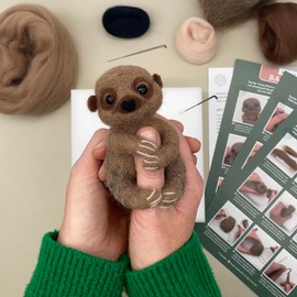 Bergin & Bath Needle Felting Kit, Baby Sloth. Make a Sweet Sloth with This Planet Friendly Craft kit for Adults and Teens.