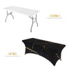 MELEYELIN Black Marble Spandex Tablecloth for Rectangular Tables, Fitted Tablecloth