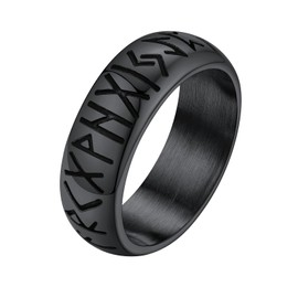 Supcare Men's Ring Stainless Steel Viking Luhn Rune Finger Ring for Men Punk Viking Jewellery Signet Ring Hip Hop Band Ring Gothic Vintage Statement Ring Fashion Hcmuck for Birthday Anniversary,