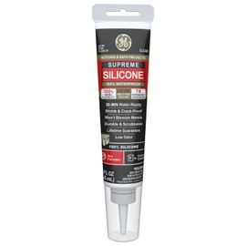 GE Supreme Silicone Caulk for Kitchen & Bathroom - 100% Waterproof Silicone Sealant, 7X Stronger Adhesion, Shrink & Crack Proof - 2.8 fl oz Tube, Clear, 12 Pack