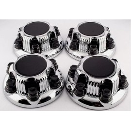4 for Chevy Silverado 1500 Tahoe Avalanche,6 Lugs Hub Center Cap 7-1/4" Chrome #15067580#15067578 (Black 4PCS)
