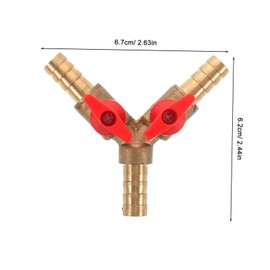 NOLITOY Y Shape Three-Way Valve Copper Gas Pipe Switch Shut Off with Hose Barb for Easy Installation and Professional Use