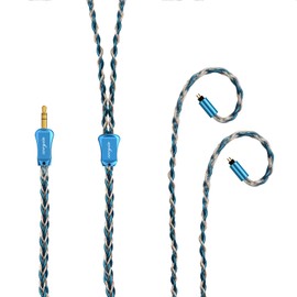 cooyin Blue Whale Blue Whale Ri Cable, 0.03 inch (0.78 mm), 2PIN Cable, Earphones, HIFI Sound Quality, 8 Cores, Monocrystalline Silver, Litz Braided Construction, Fits SHUOER CONDUCTOR SINGER SOLOIST