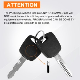 LC6177 Ignition Switch Lock Cylinder W/2 Transponder Chip Keys for Ford F150 F250 F350 1999-2003, Explorer 98-2000, Ranger 99-2000, Expedition 97-02, Excursion 00-05,Crown Victoria&Taurus Vehicles
