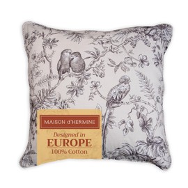 Maison d' Hermine Decorative Pillow Covers 20x20 Inch Square 100% Cotton Throw Pillow Covers with Zipper - Chair, Couches, Sofas, Bedroom, Home, Gifts for Mothers Day (Jouy Paradise - Grey)